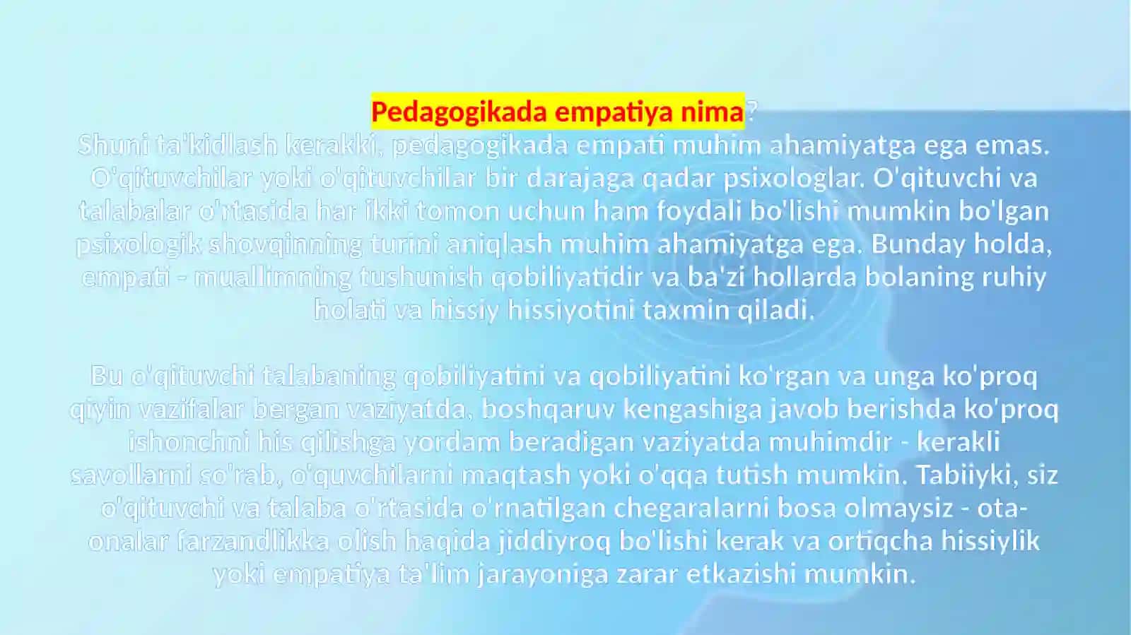 Empati va Kommunikatsiya 2
