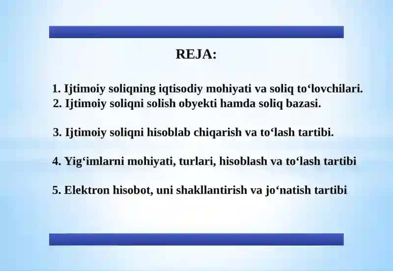 Ijtimoiy soliq va mahalliy yig’imlar 2