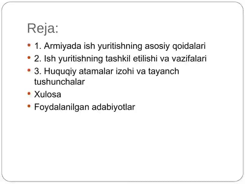 Armiyada ish yuritish 2