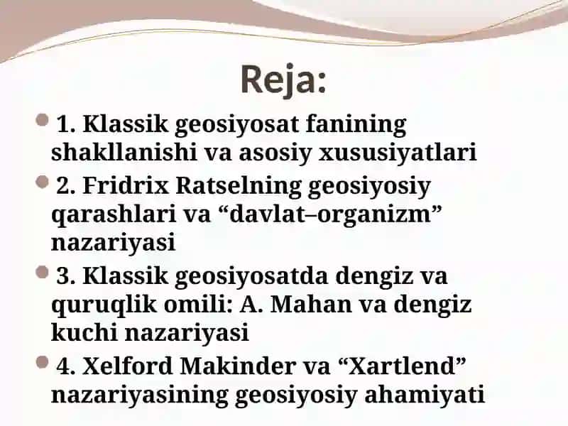 Klassik geosiyosat: F. Ratseldan X. Makindergacha 2