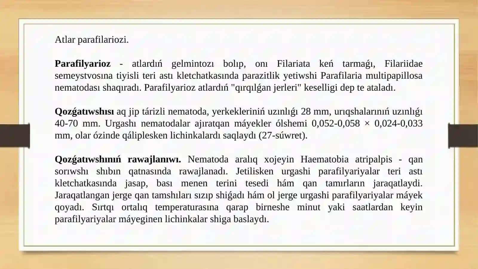 Atlar parafilyariozi ham onxorserkozi 2