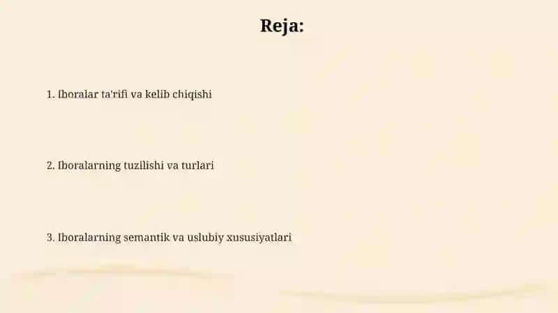 Iboralar va ularning turlari 2
