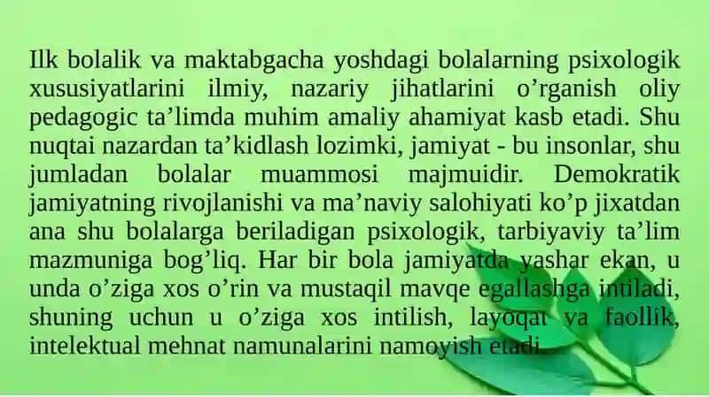 Bolalar pisixologiyasi fani 2