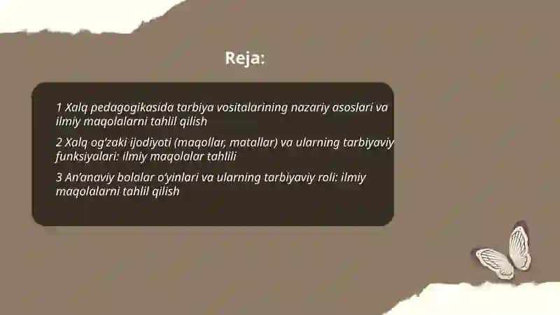 Xalq pedagogikasida tarbiya vositalari 2