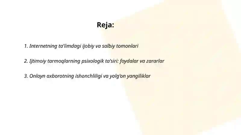 Internetning ta'limdagi ijobiy va salbiy tomonlari 2