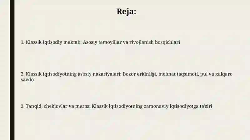 Klassik iqtisodiy maktab talimoti 2
