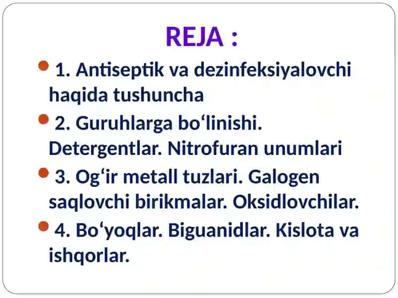 Antiseptik va dezinfeksiya vositalari 2