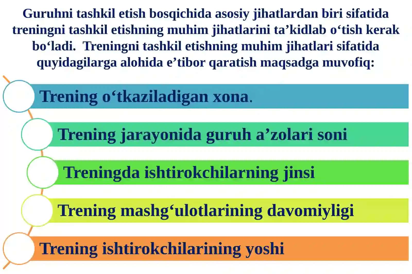 TRENINGNI MUHIM JIHATLARI 2