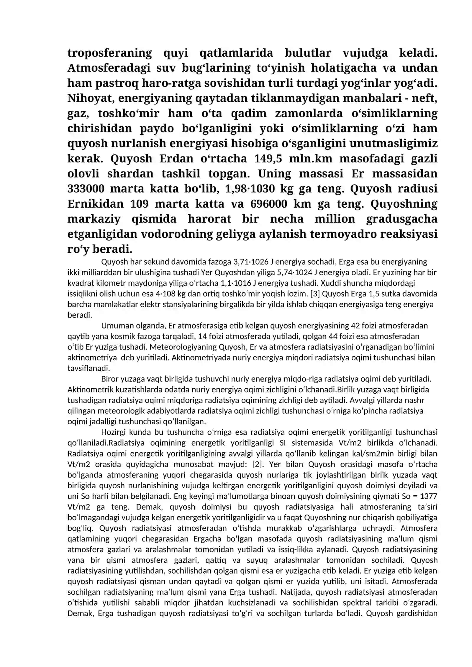 Quyosh radiatsiyasi 2