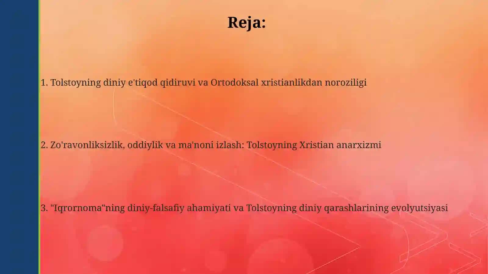 Lev Tolstoyning Igrornoma asaridagi diniy e'tiqodlarni tahlil 2