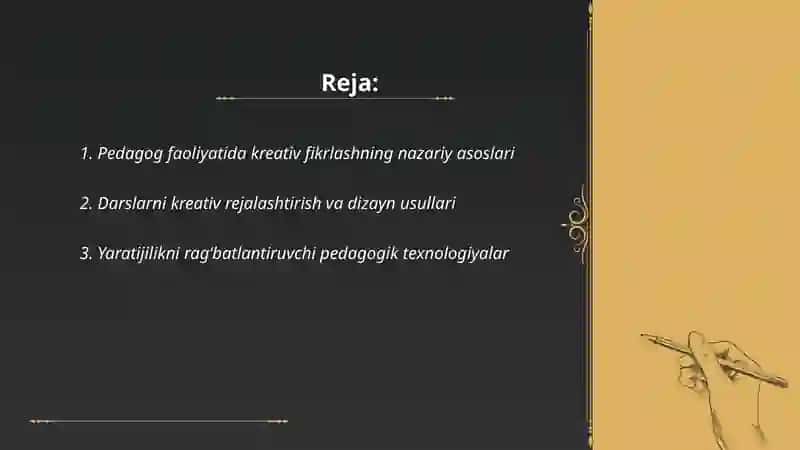 Pedagog faoliyatiga kreativ yondashuv 2