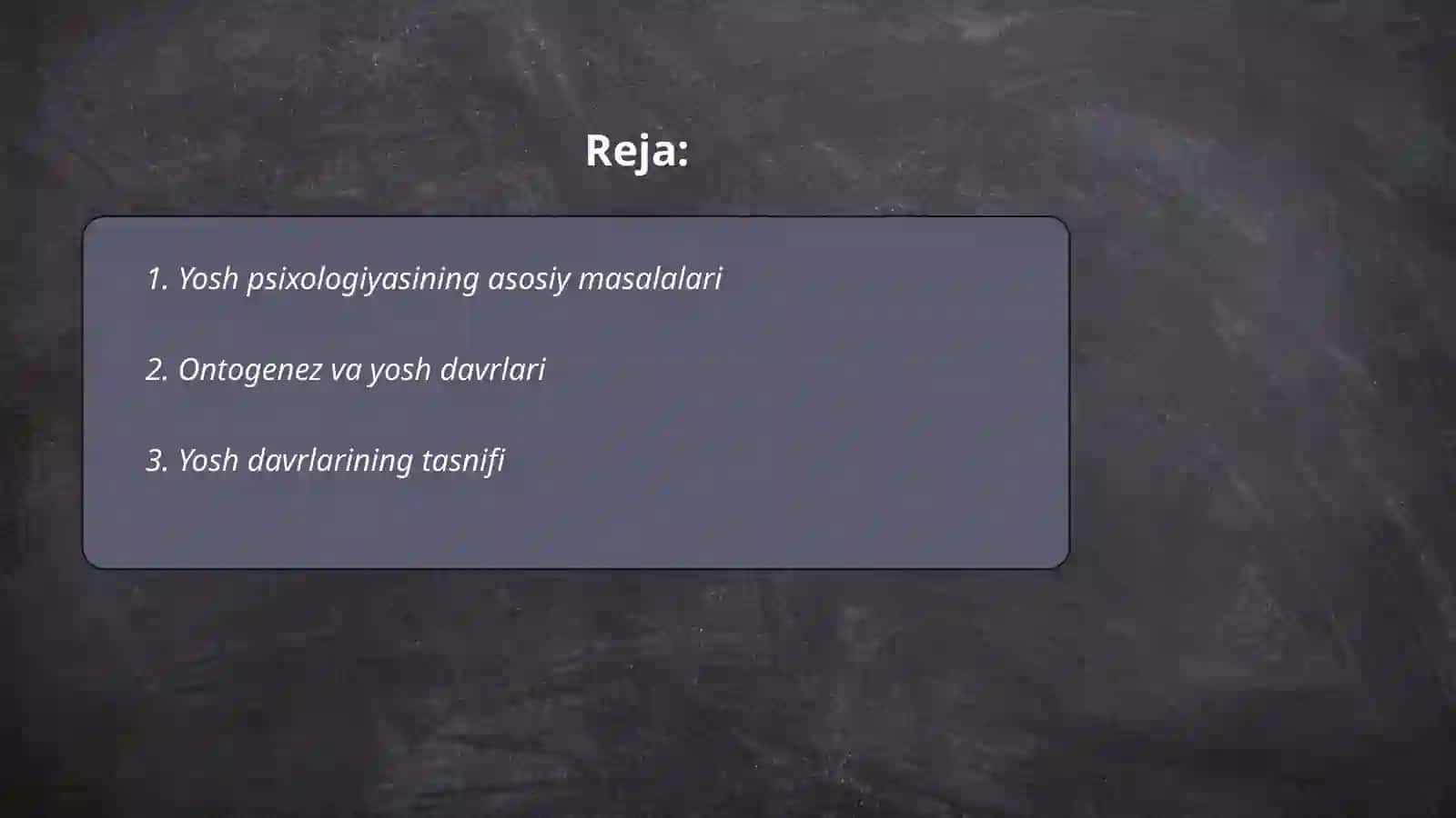 Yosh psixologiyasining asosiy masalalari 2