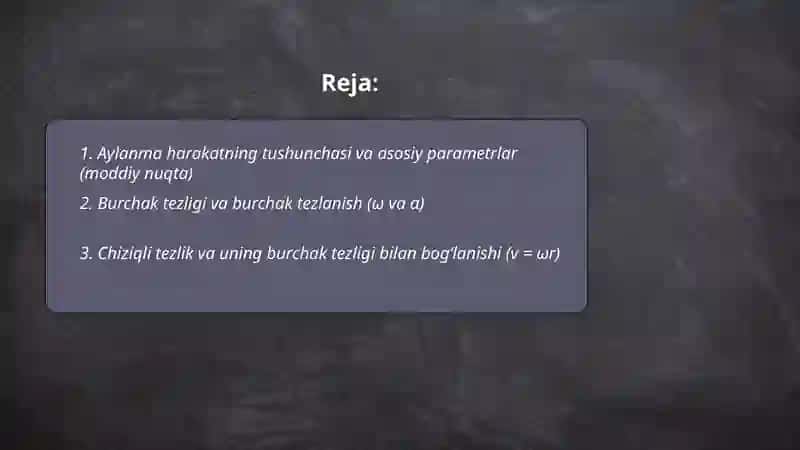 Moddiy nuqtaning aylanma harakati 2