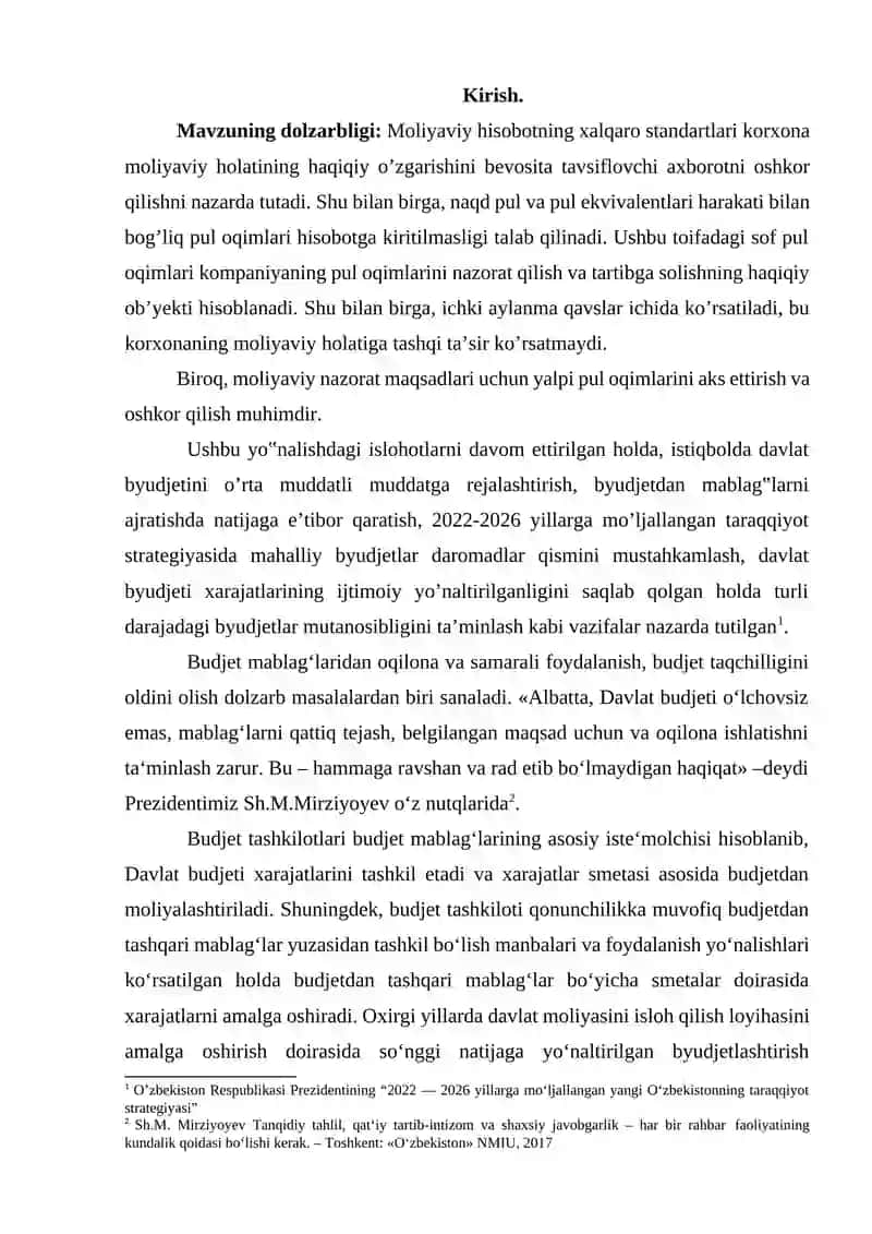 Buxgalteriya hisobini №7 sonli xalqaro standartiga asosan pul oqimlari 2