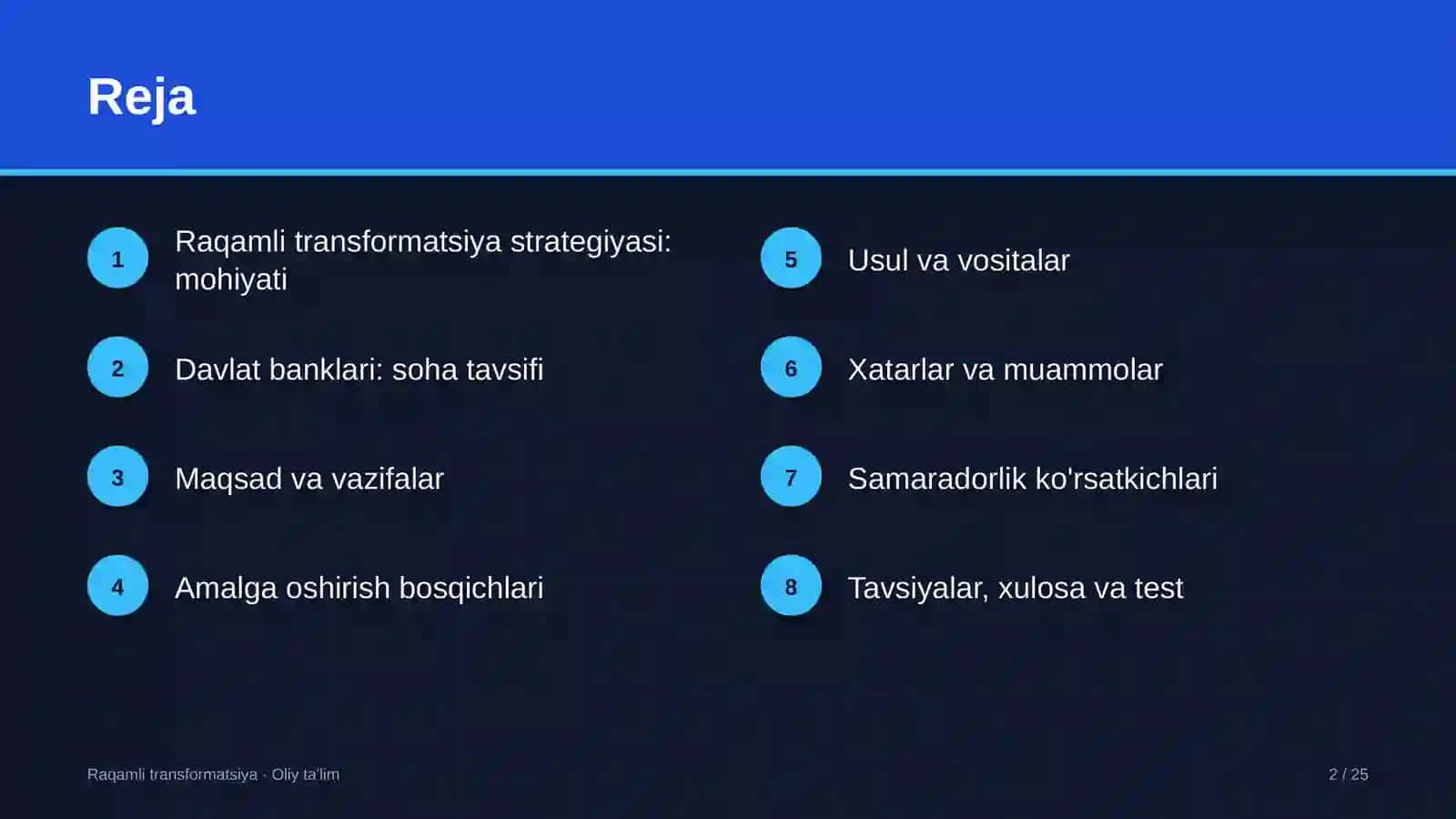 Davlat banklarida raqamli transformatsiya strategiyasini ishlab chiqish 2
