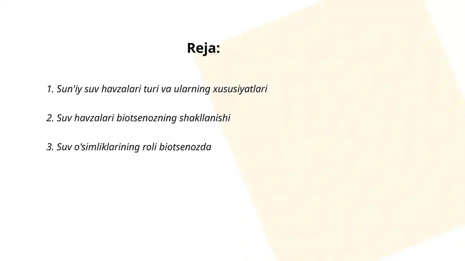 Sun'iy suv havzalari biotsenozi 2