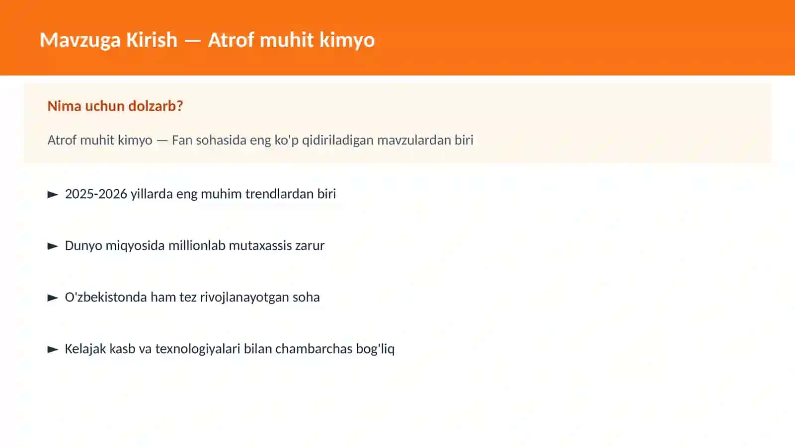 Atrof muhit kimyo 2