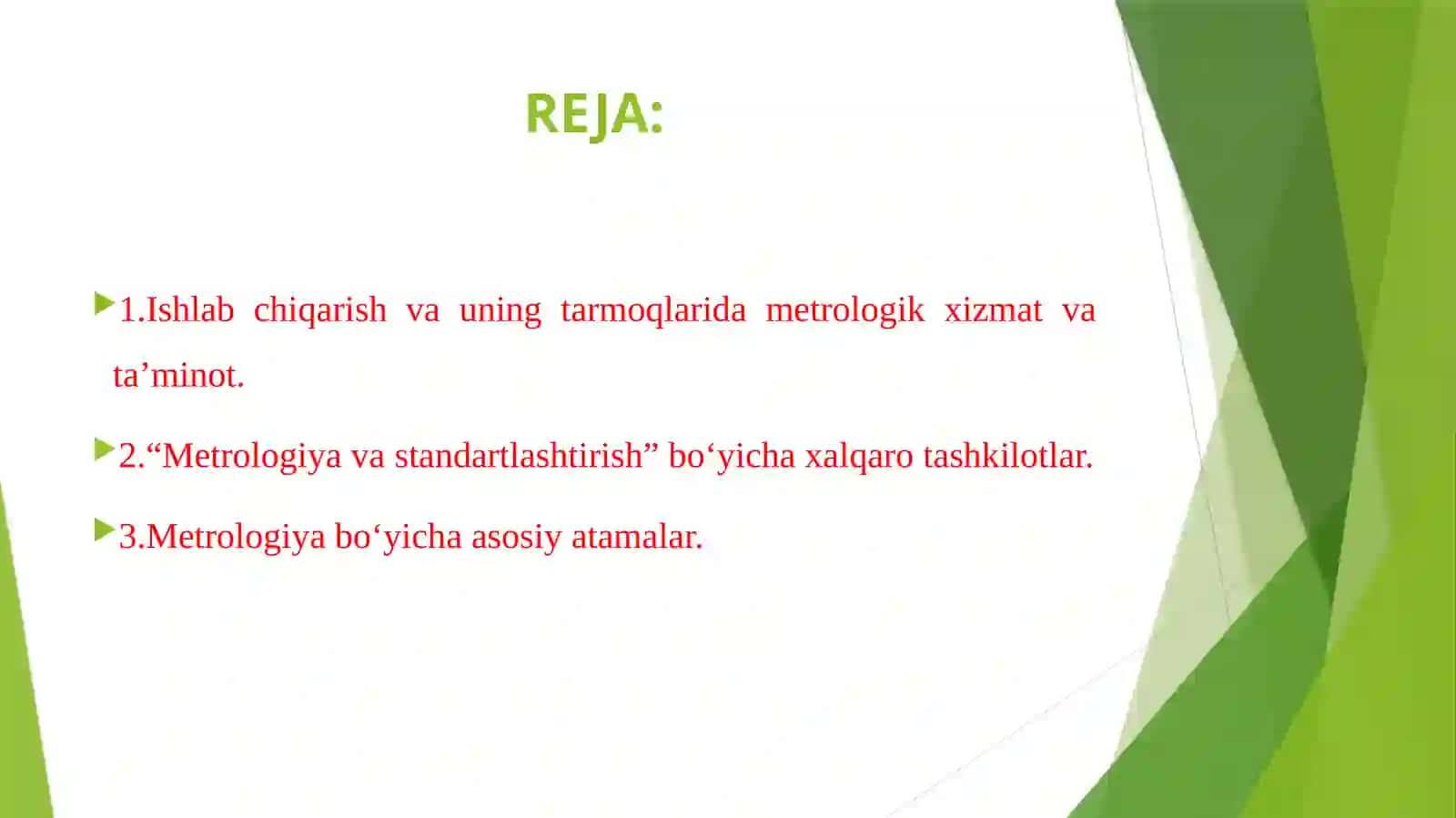 Metrologik xizmat va metrologik ta'minot 2