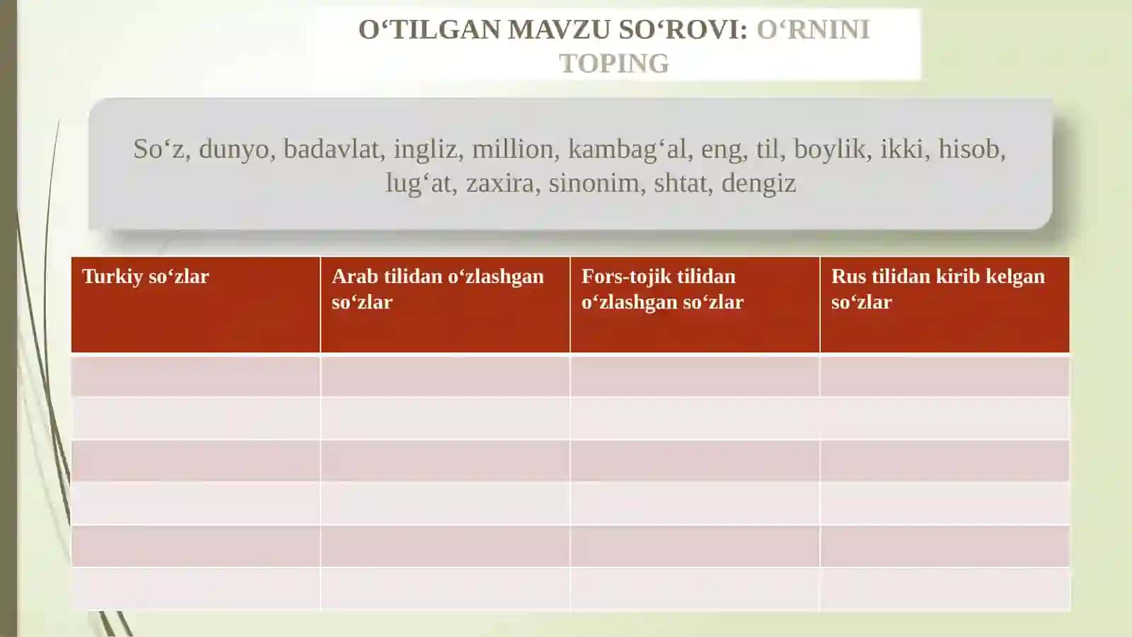 ISH QOG‘OZLARI BILAN ISHLASH 2