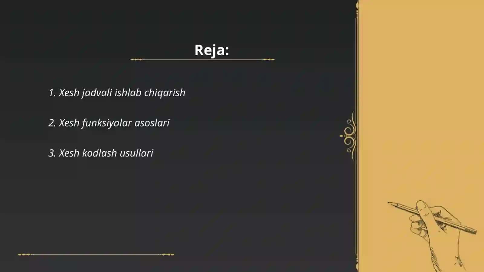 Xesh jadval va xesh funksiyalari 2