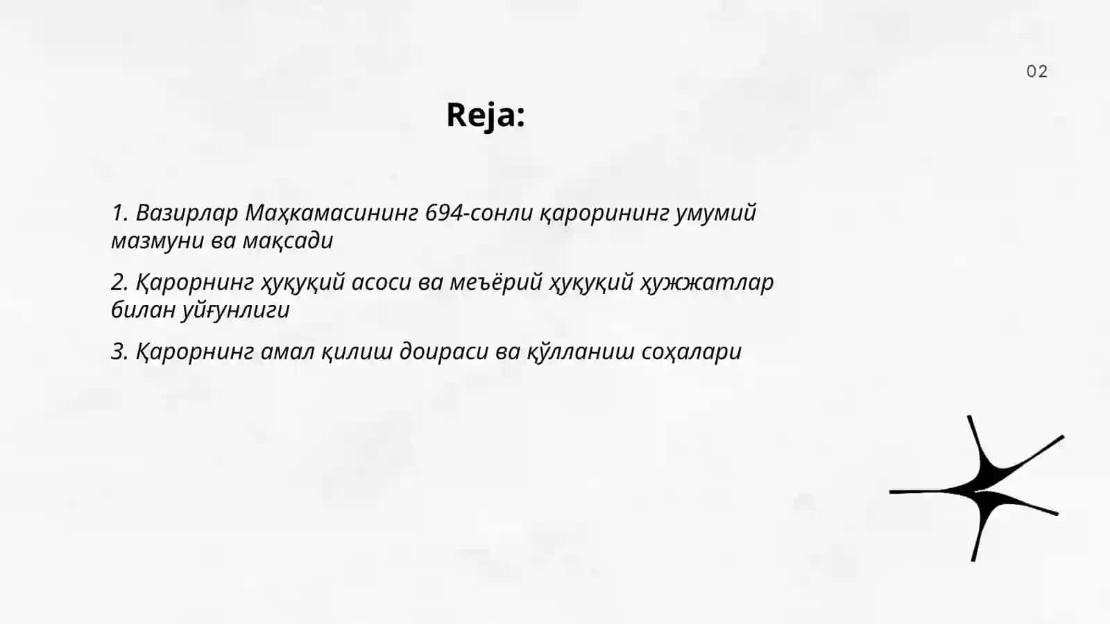 Вазирлар Маҳкамасининг 694‑сонли қарори 2