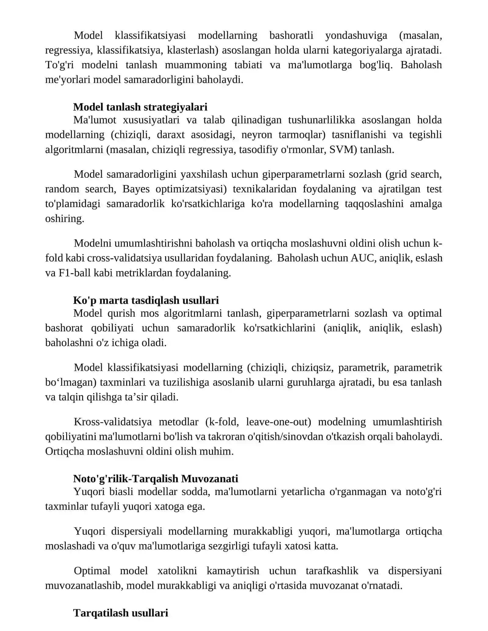 Modellar va modelllarning tasnifi 2
