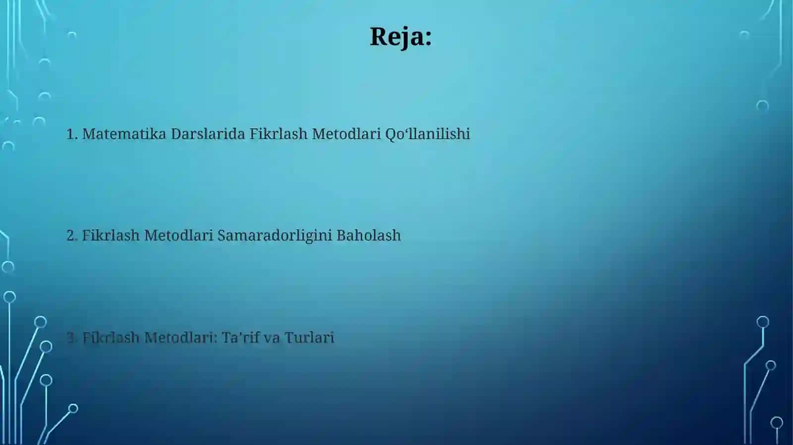 Zamonaviy Texnologiyalar va Refleksiya 2