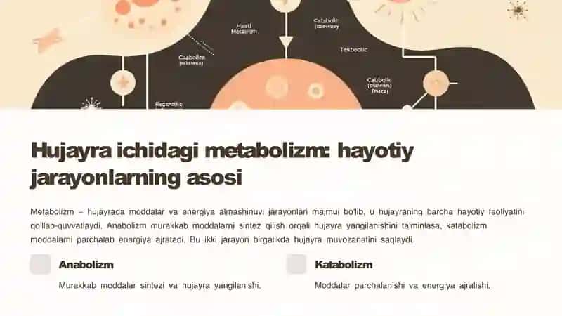 Hujayrada Metabolizm va Energia Oqimi 2