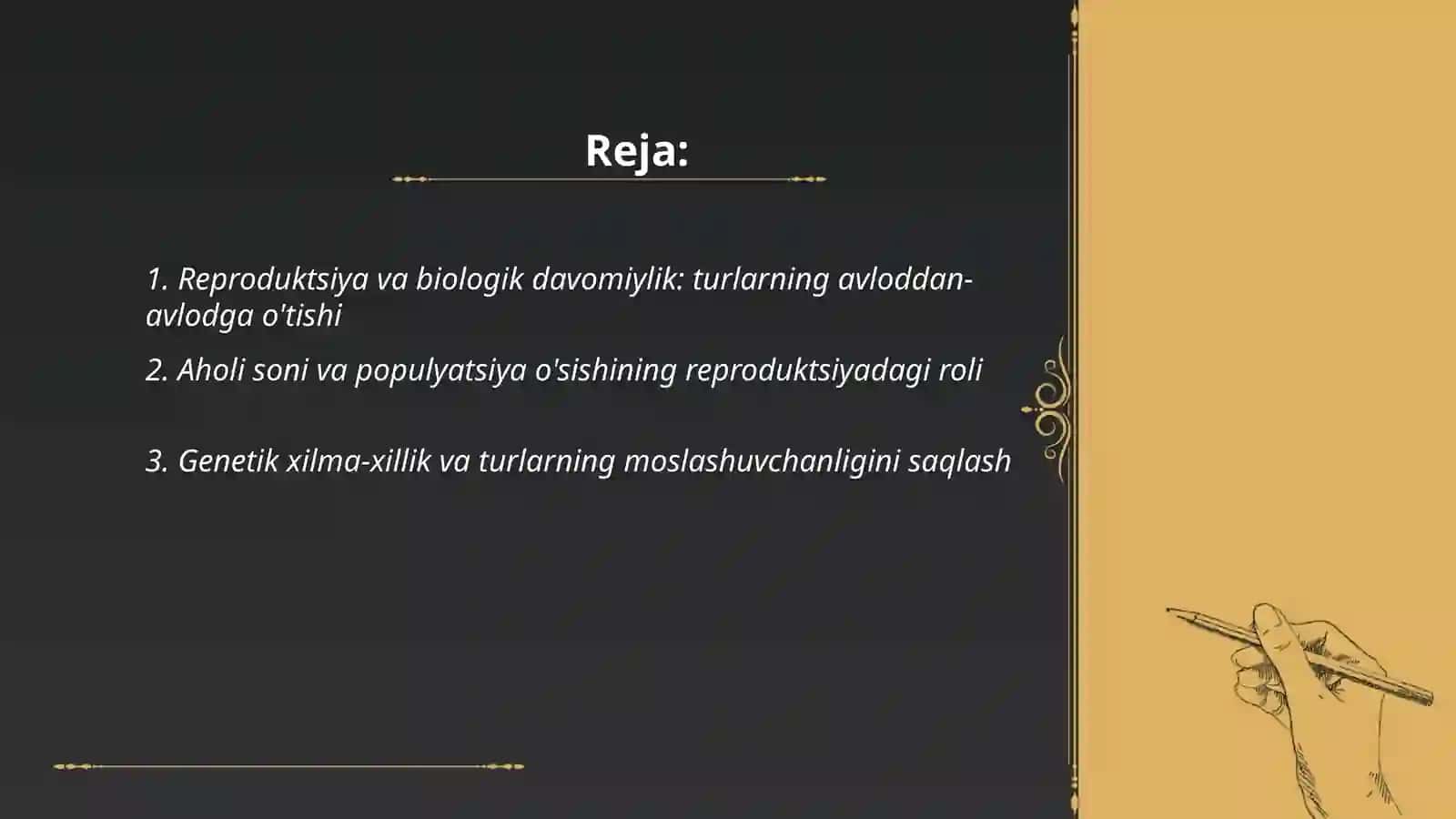 Reproduktsiyaning ahamyati 2