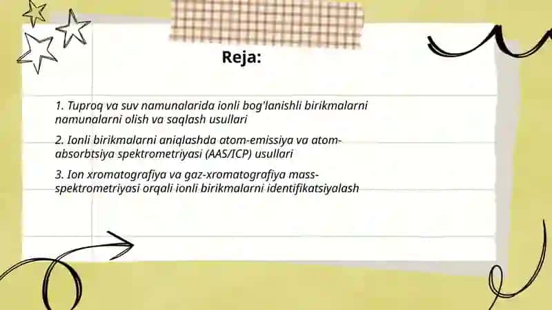 Ionli bog'lanish birikmalarni aniqlash metodlari 2
