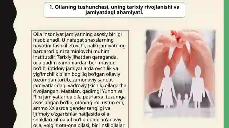 Oilaning vazifalari va muammolari 2