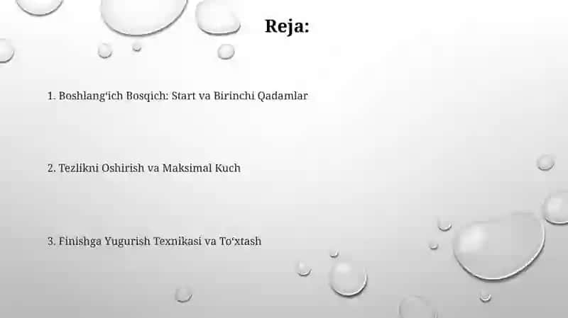 Finishga Yugurish Texnikasi 2