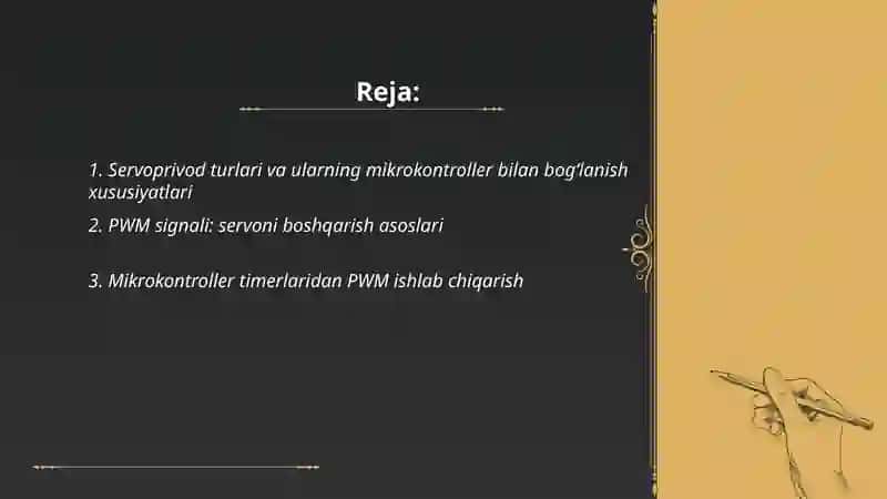 Servoprivodlarni mikrokontrollerga ulash 2