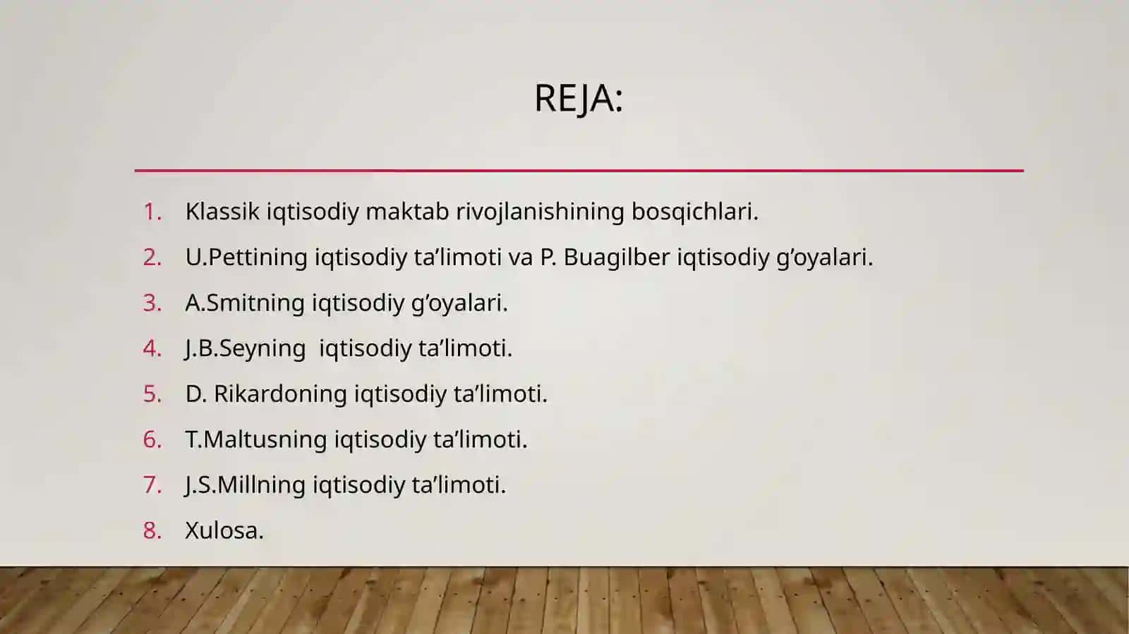 Klassiki iqtisodiy maktab rivojlanishining bosqichlari 2