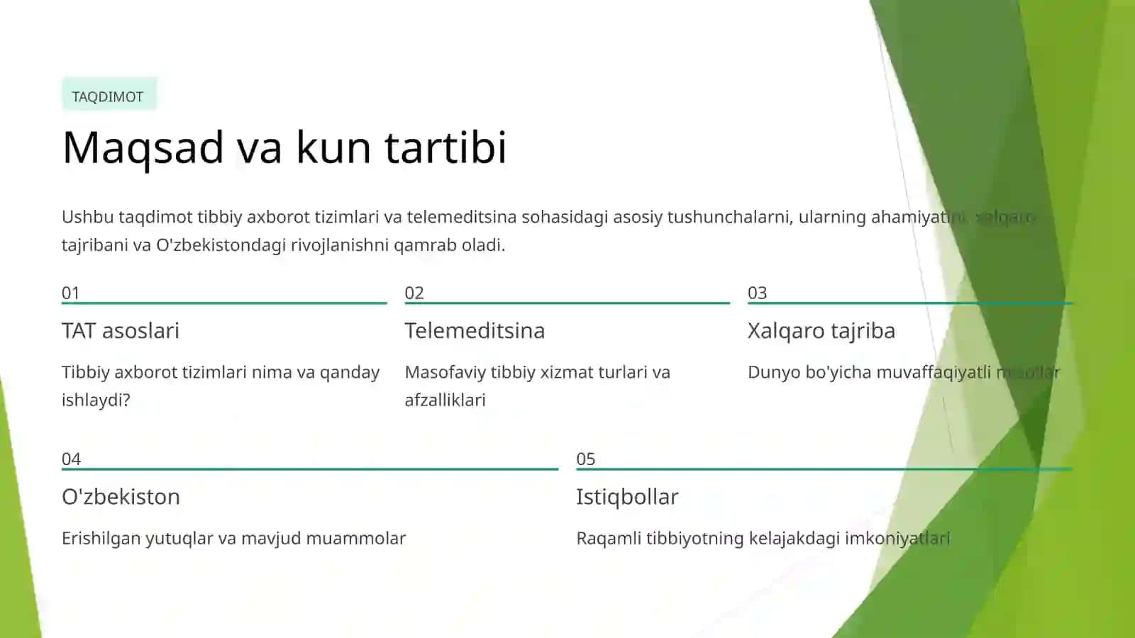 Tibbiy axborot tizimlari va telemeditsina 2