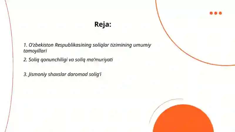 Oʻzbekiston Respublikasida soliqlar va yigʻimlar tizimi 2