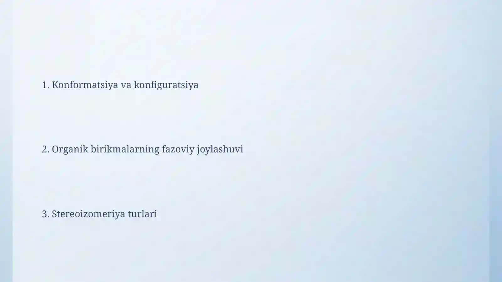 Organik moddalarning fazoviy tizulishi 2