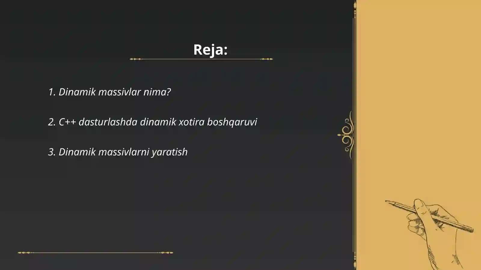 Dinamik massivlar dasturi 2