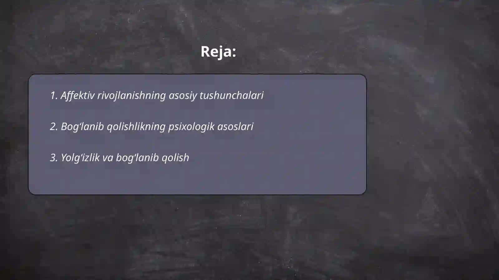 Affektiv rivojlanish bogʻlanib qolishlik 2