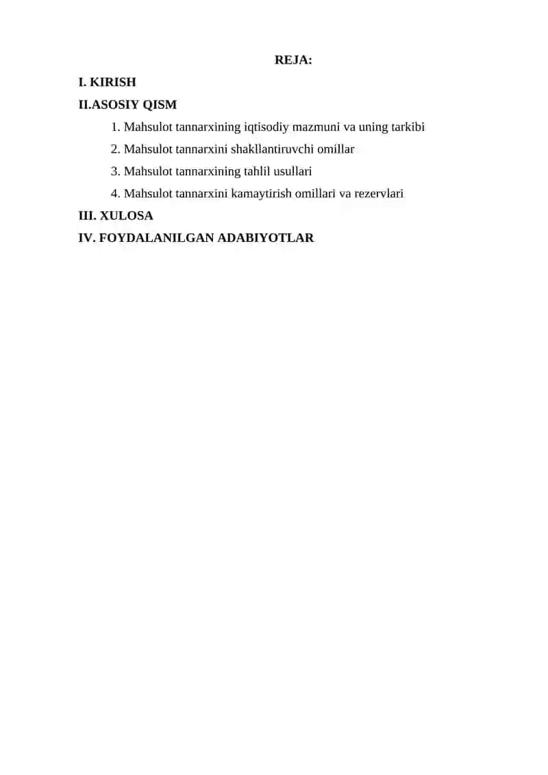 MAXSULOT TANNARXINING TAXLILI 2