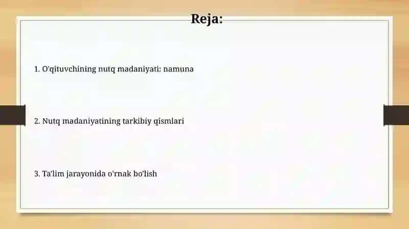 O'qituvchining Nutq Madaniyati: Namuna 2