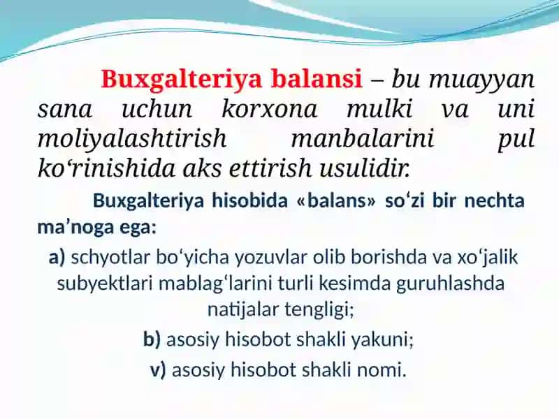 Buxgalteriya balansini tahlili 2