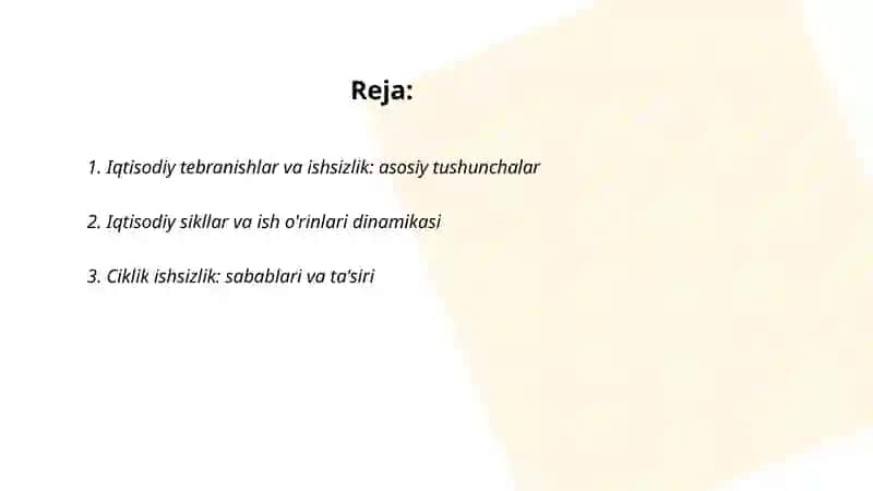 Iqtisodiy tebranishlar va ishsizlik 2