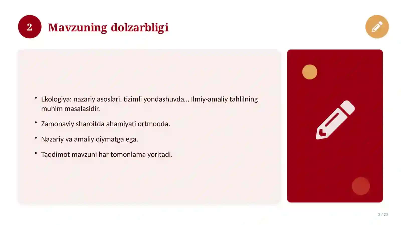 Ekologiya: nazariy asoslari, tizimli yondashuvda (Kurs ishi) 2
