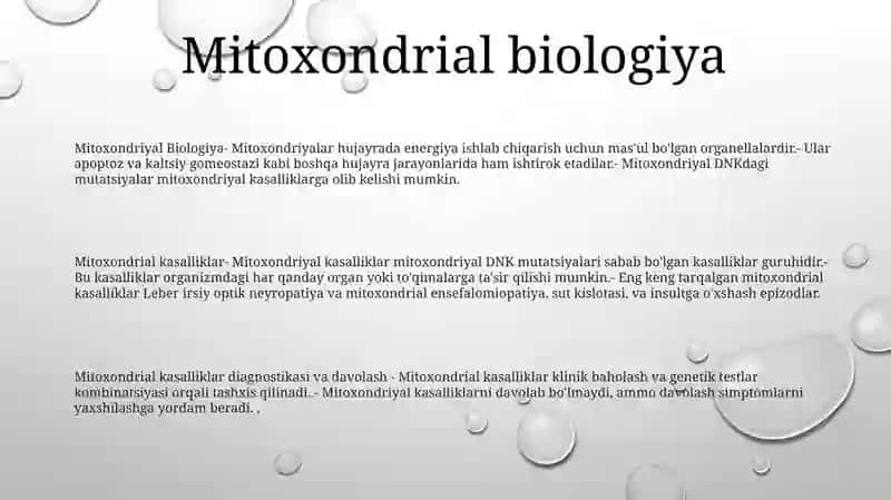 Mitoxondiryal Kasalliklar 2