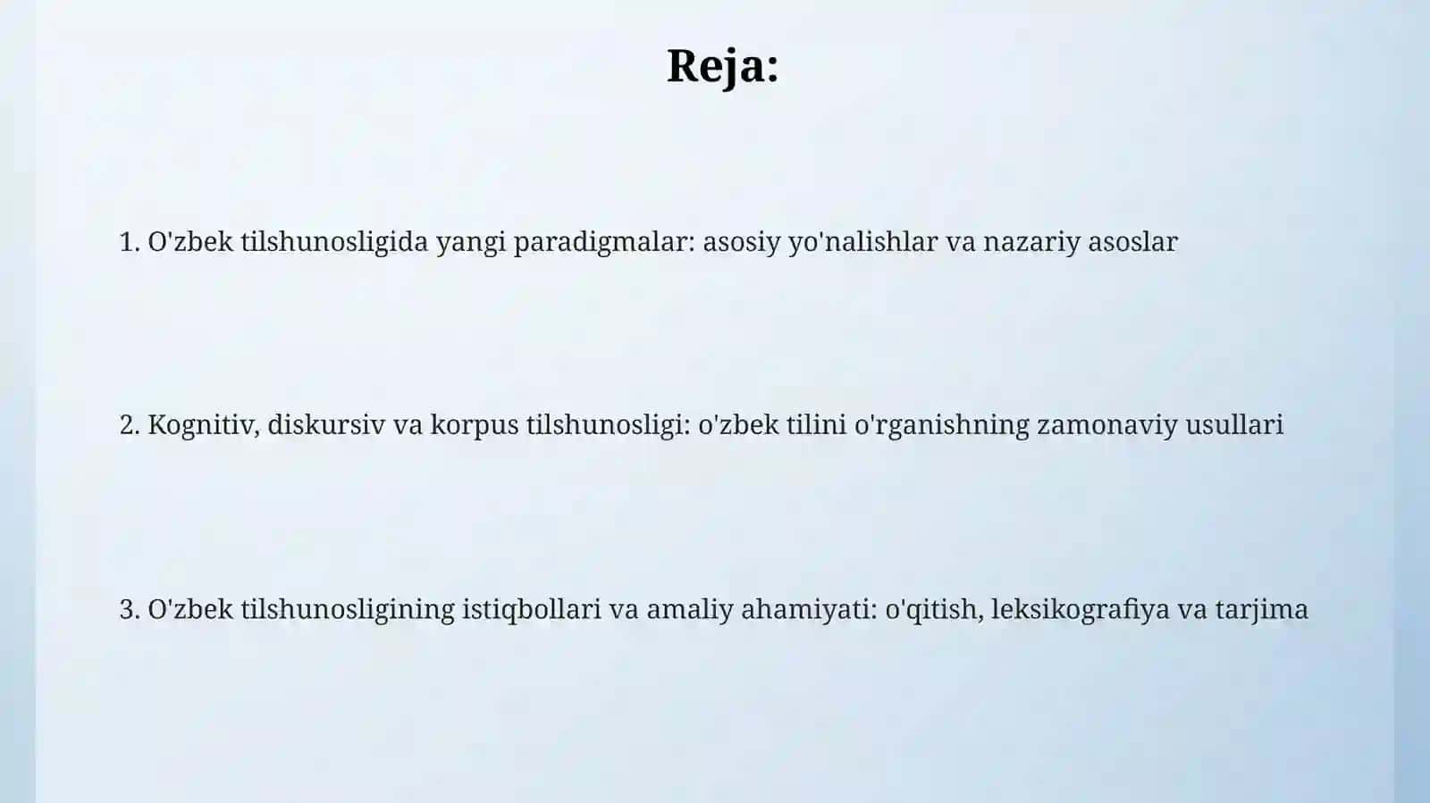 Oʻzbek tilshunosligida yangi lingvistik paradigmalari 2