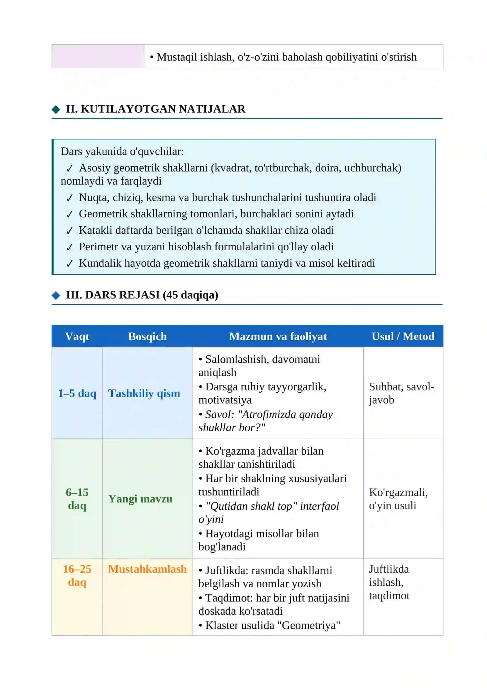 Boshlang‘ich sinflarda geometriya elementlarini o‘rgatishda interfaol metodlardan foydalanish 2