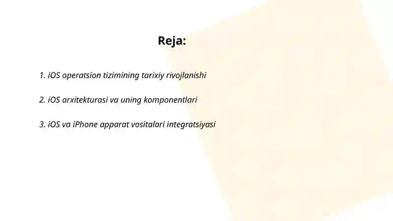 iOS operatsion tizimlarining rivojlanishi va ishlash printsipi 2