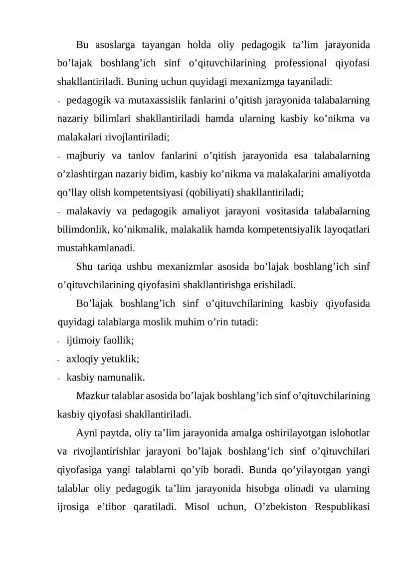 Bo’lajak boshlang’ich sinf o’qituvchisi qiyofasi 2