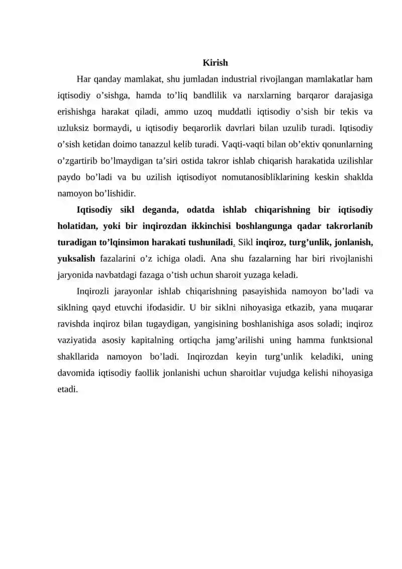 Iqtisodiyotning siklligi va makroiqtisodiy beqarorlik 2